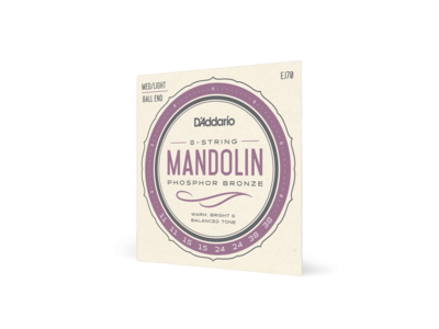 D'Addario Phosphor Bronze Mandolin Strings, Ball End,  Medium/Light, 11-38 