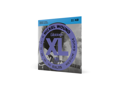 D'Addario Nickel Wound Electric Guitar Strings, Medium/Blues-Jazz Rock, 11-49 