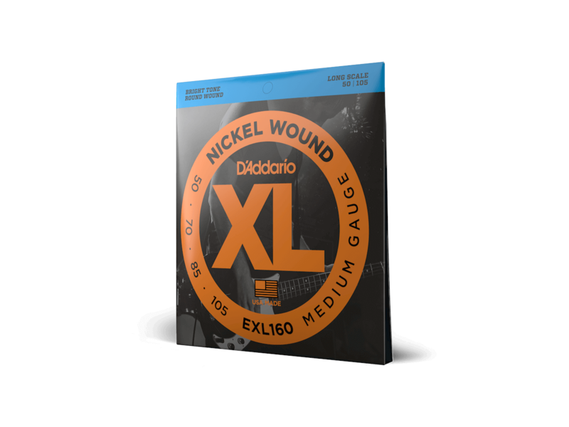 D'Addario Nickel Wound Bass Guitar Strings, Medium, 50-105, Long Scale click to zoom image
