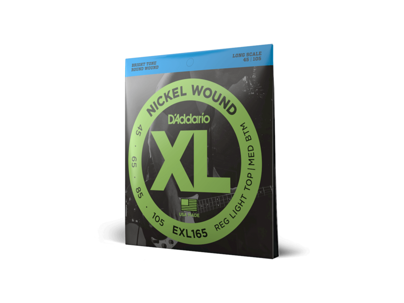 D'Addario Nickel Wound Bass Guitar Strings, Custom Light, 45-105, Long Scale click to zoom image