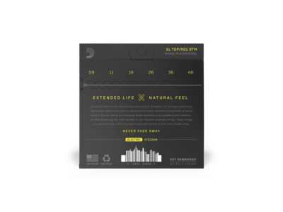 D'Addario XT Electric Nickel Plated Steel Electric Guitar Strings, Super Light Top/Regular Bottom, 09-46 click to zoom image