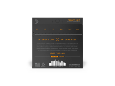 D'Addario XT Electric Nickel Plated Steel Electric Guitar Strings, Regular Light, 10-46 click to zoom image