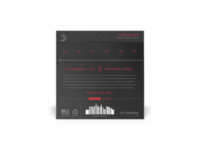 D'Addario XT Electric Nickel Plated Steel Electric Guitar Strings, Light Top/Heavy Bottom, 10-52 click to zoom image