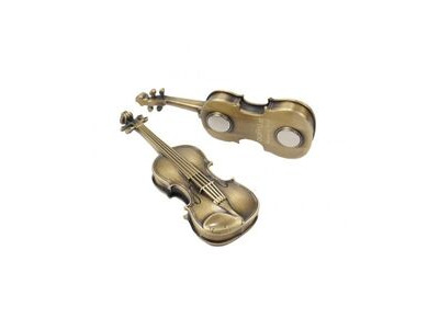 Agifty Magnet Violin 3D Metal 6,5 Cm (Antique Brass) click to zoom image