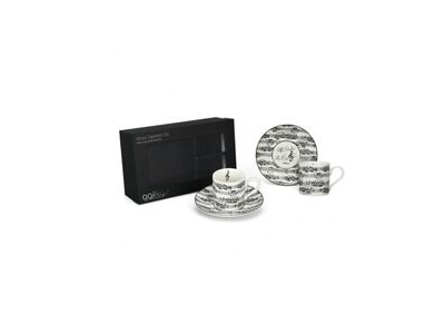 Agifty Espresso Cup and Saucer Set (Sheetmusic Design) 