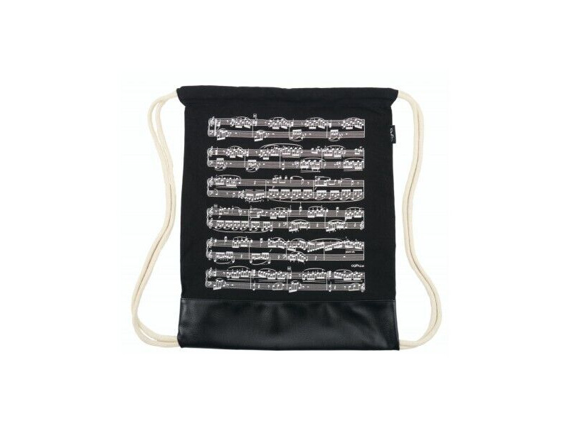 Agifty Drawstring Bag Notelines Black click to zoom image