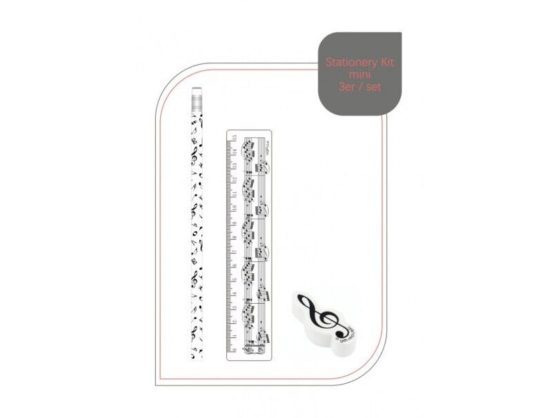 Agifty Stationery Kit Mini: Sheet Music White (3 Piece Set) click to zoom image