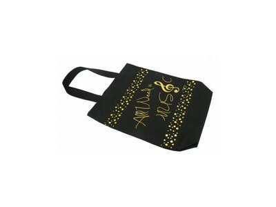 Agifty City Shopper "All I Need Is Music" Black and Gold click to zoom image