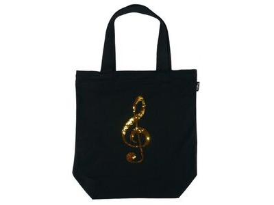 Agifty City Shopper treble clef golden/silver reversible sequins