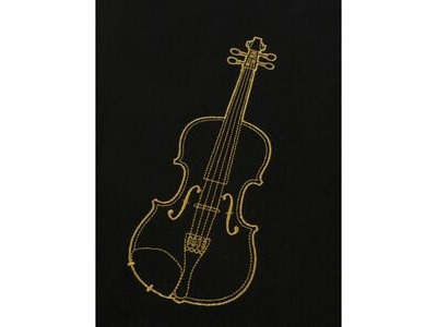 Agifty City Shopper: Black and Gold 'Embroidered Violin' click to zoom image