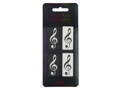 Agifty Magnetic Bookmark: Treble Clef Black and White 