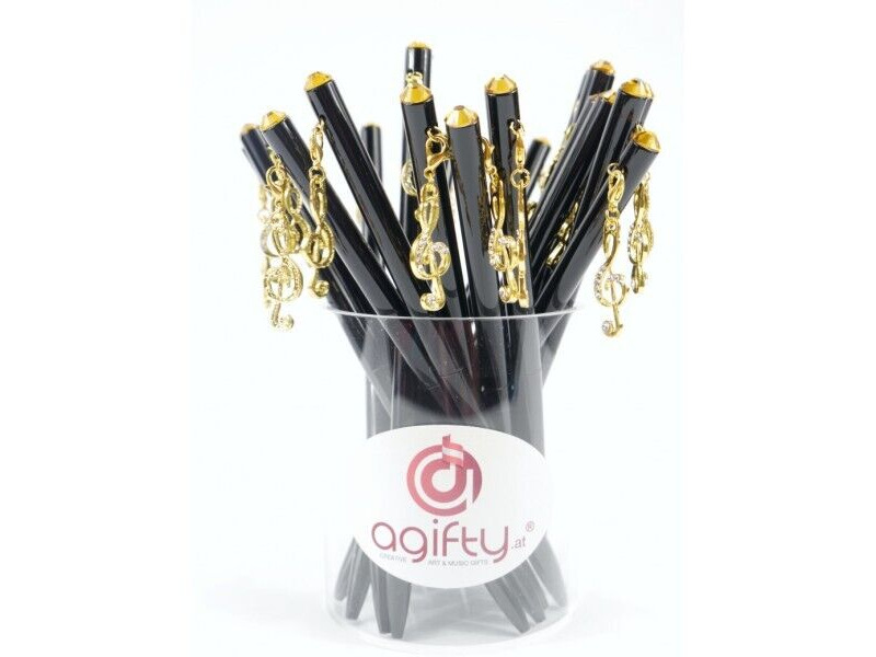 Agifty Ballpoint pen with g-clef charm click to zoom image
