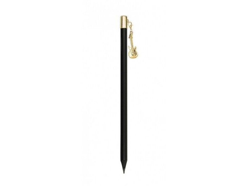 Agifty Pencil with E-Guitar Charm Gold click to zoom image