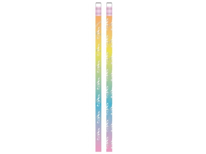 Agifty Pencil: Treble Clef Colourful/Silver click to zoom image