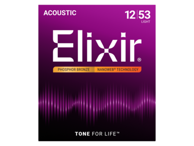 Elixir 16569 Phosphor Bronze Acoustic Strings 12-53 3- Pack