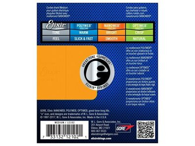 Elixir 12102 Nanoweb Medium Strings 11-49 click to zoom image