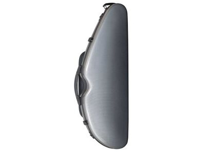 Hidersine VNPC2BK Violin Polycarbonate Halfmoon Hardcase Brushed Silver 