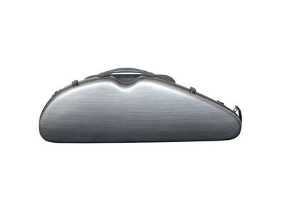 Hidersine VNPC2BK Violin Polycarbonate Halfmoon Hardcase Brushed Silver click to zoom image