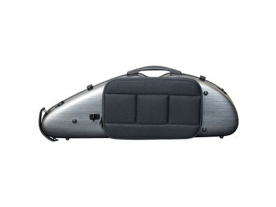 Hidersine VNPC2BK Violin Polycarbonate Halfmoon Hardcase Brushed Silver click to zoom image