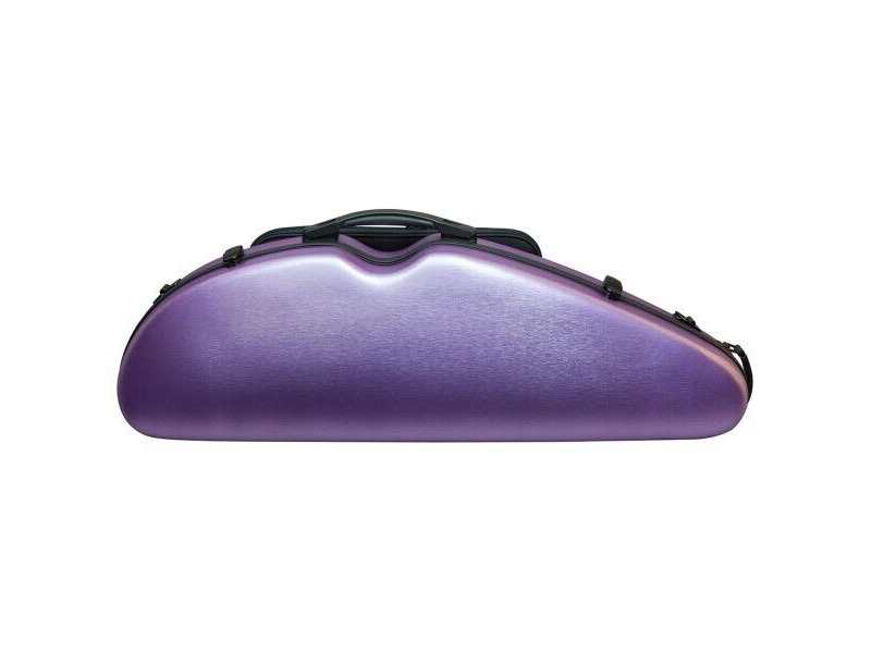 Hidersine VNPC2 Brushed Purple Violin Polycarbonate Halfmoon Hardcase click to zoom image