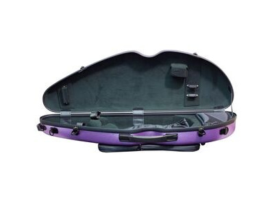 Hidersine VNPC2 Brushed Purple Violin Polycarbonate Halfmoon Hardcase click to zoom image