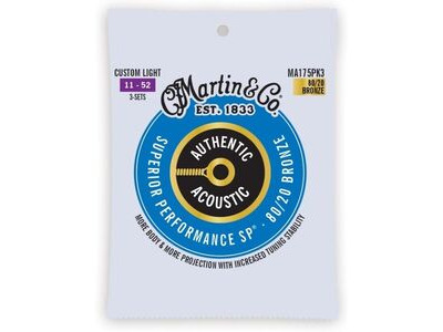 Martin MA175PK3 Acoustic Guitar Strings 3 Pack 