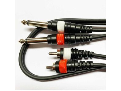 Koda 1M Audio Cable, Twin RCA Male β Twin 6.35mm Mono Jack, Black click to zoom image