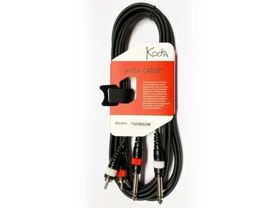 Koda 3M TUC0033 Twin RCA Male β Twin 6.35mm Mono Jack Audio cable click to zoom image