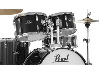 Pearl Roadshow RS505BCC 5pc kit with HW and SABIAN Solar (3 pcs) Cymbal set Jet Black click to zoom image
