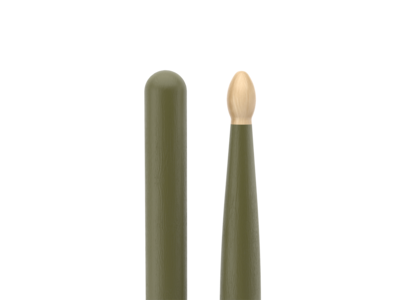 Promark Classic Forward 5A Painted Green Hickory Drumstick, Oval Wood Tip click to zoom image