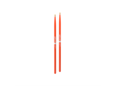 Promark Classic Forward 5A Painted Orange Hickory Drumstick, Oval Wood Tip click to zoom image