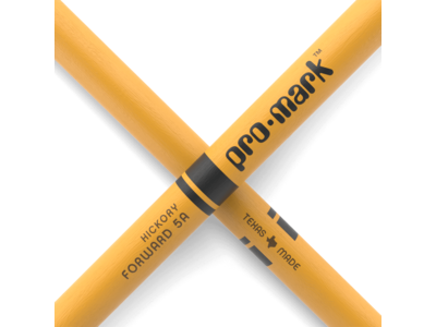 Promark Classic Forward 5A Painted Yellow Hickory Drumstick, Oval Wood Tip click to zoom image
