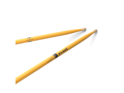 Promark Classic Forward 5A Painted Yellow Hickory Drumstick, Oval Wood Tip 