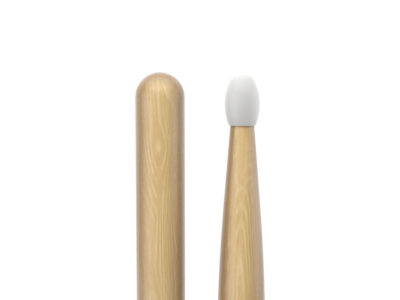 Promark Classic Forward 5B Hickory Drumstick, Oval Nylon Tip click to zoom image